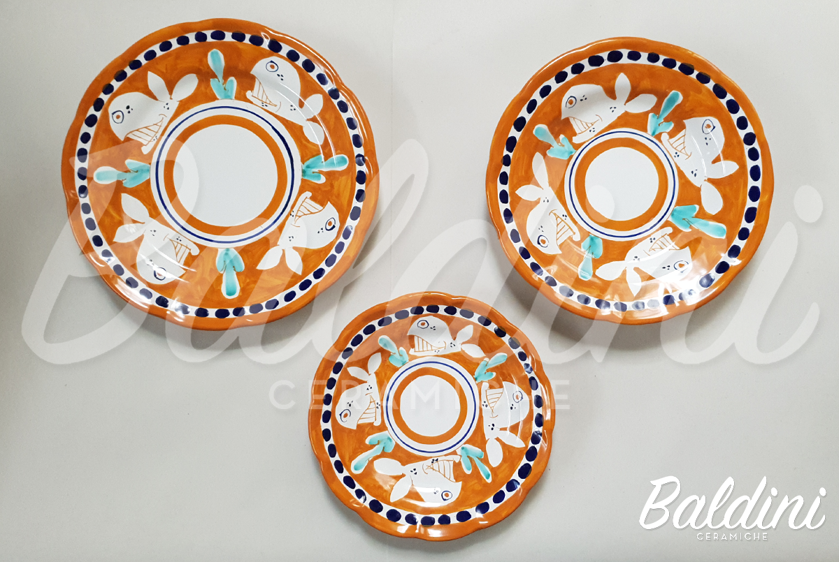 Tris Piatti tipo Vietri Animaletti Vietri