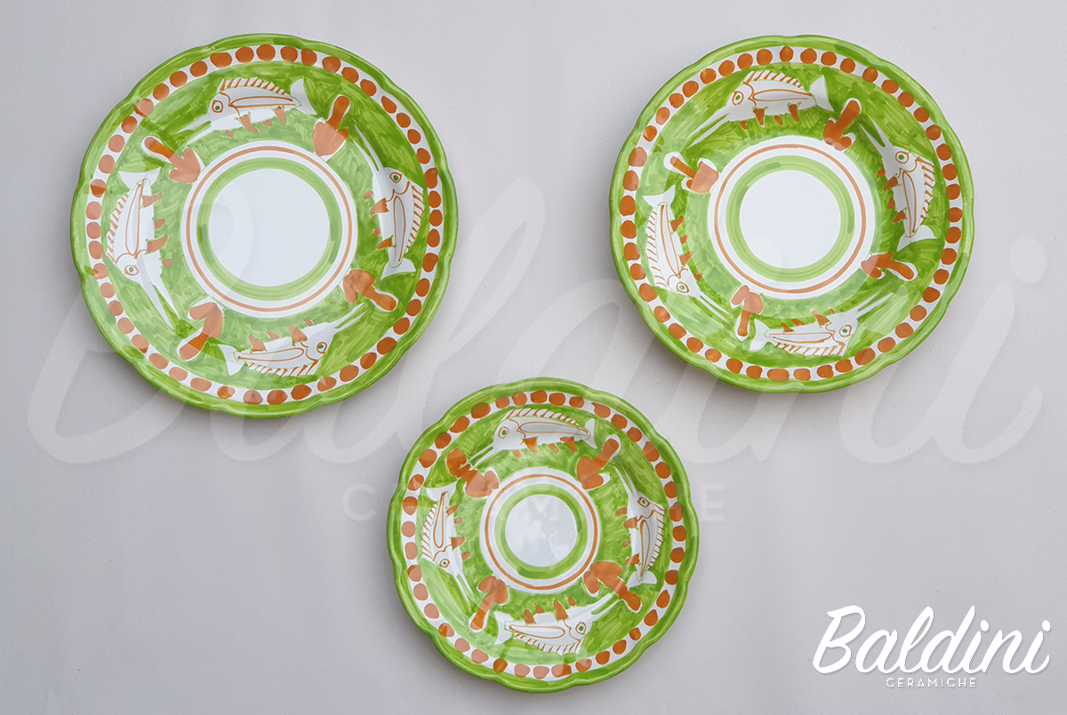 Tris Piatti tipo Vietri Animaletti Vietri