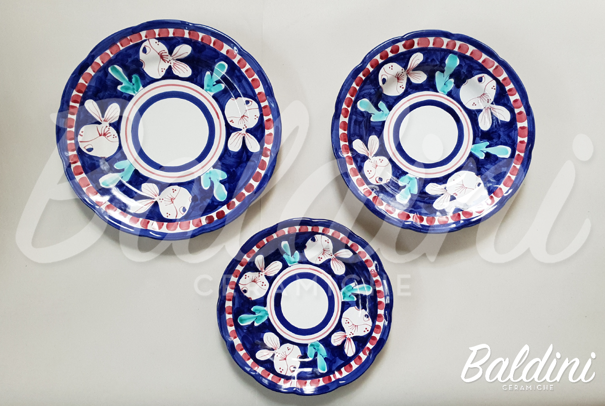 Tris Piatti tipo Vietri Animaletti Vietri