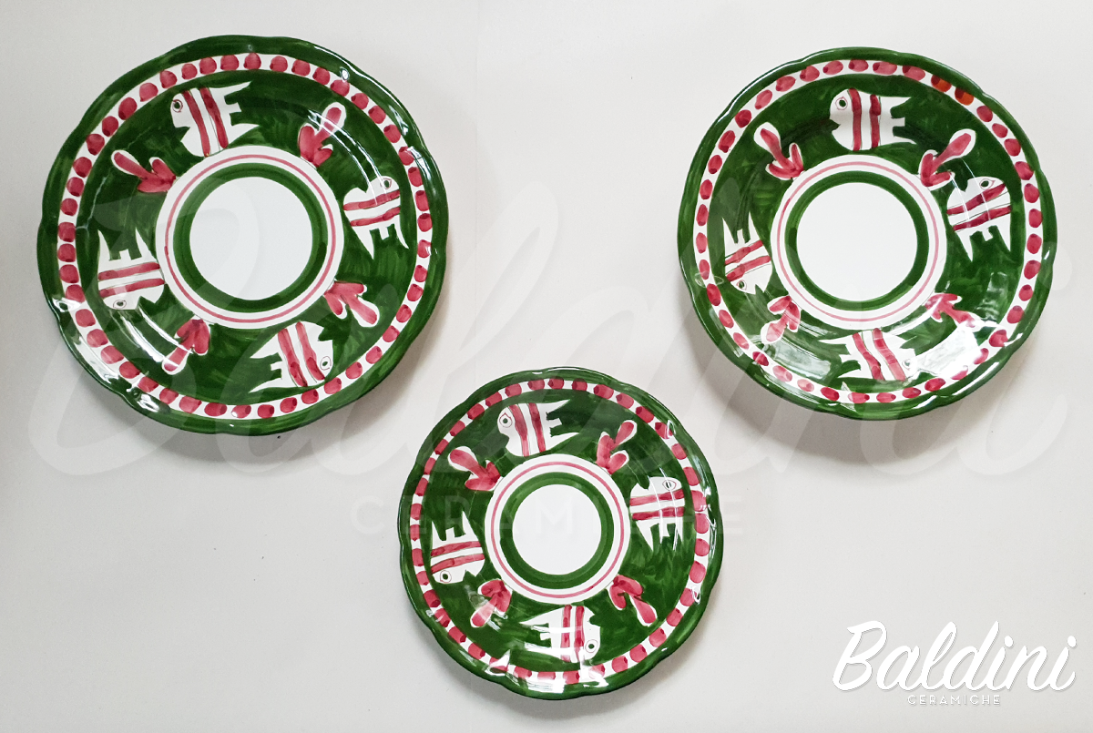 Tris Piatti tipo Vietri Animaletti Vietri