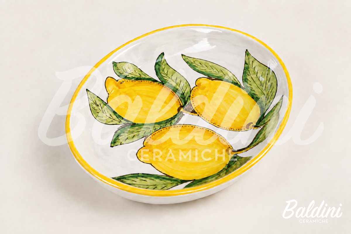 Pezzo singolo bianco con bordo giallo